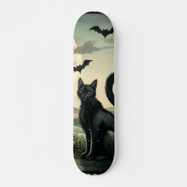 Skate Halloween/outono/Outono/Abóbora/gato (Frente)