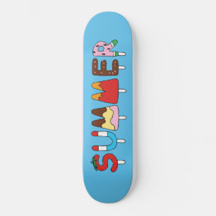 Skate Hand Draw MultiColored Summer Snack Kids Popsicles