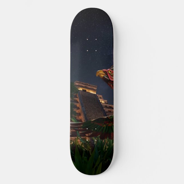 Skate Handcrafted Pheasant and the Teotihuacán Pyramid:  (Frente)