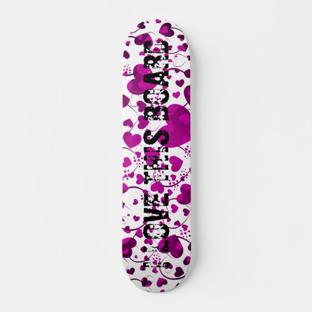 Skate HEART Padrão ART 6 + seu texto (Frente)