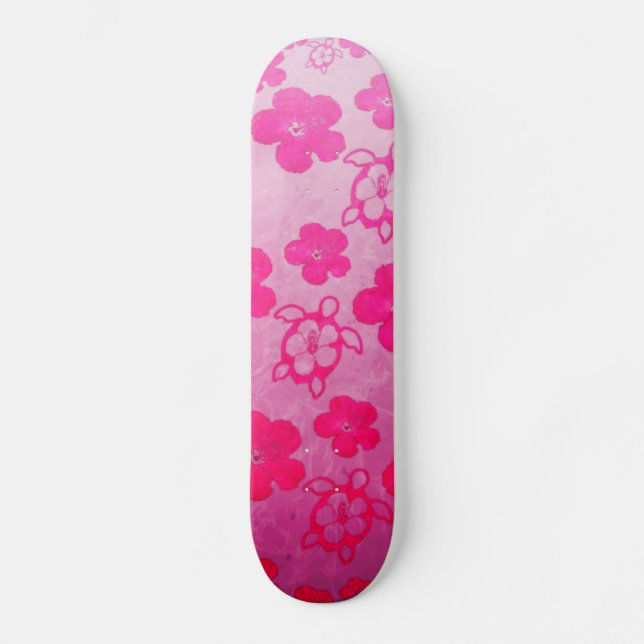 Skate Hibiscus e tartarugas cor-de-rosa de Honu (Frente)