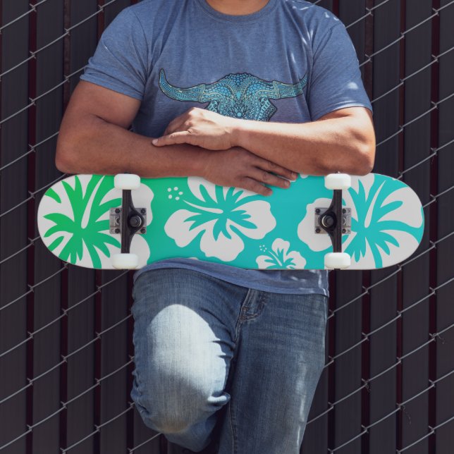 Skate Hibiscus em Verde Azul (Ao ar livre 3)