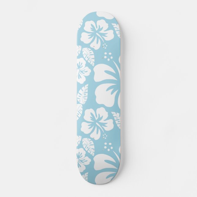 Skate Hibiscus Tropical Havaiana Azul-Claro (Frente)