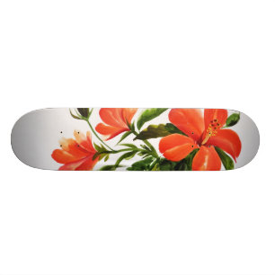 Skate Hibiscus vermelho quente