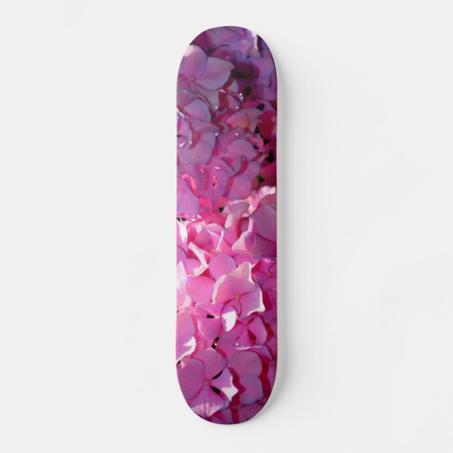 Skate Hídrangas elegantes florais cor-de-rosa romântico (Frente)