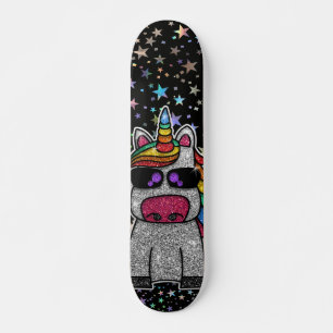 Skate Holográfico Rainbow Unicorn Sparkly Stars Mágico
