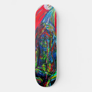 Skate Homem Abstrato Colorido Óleo sobre Tela