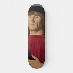 Skate Homem Forte com cravo rosa (Arte Renascentista)