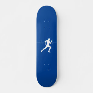 Skate Homem Runners Silhouette em Fundo Azul