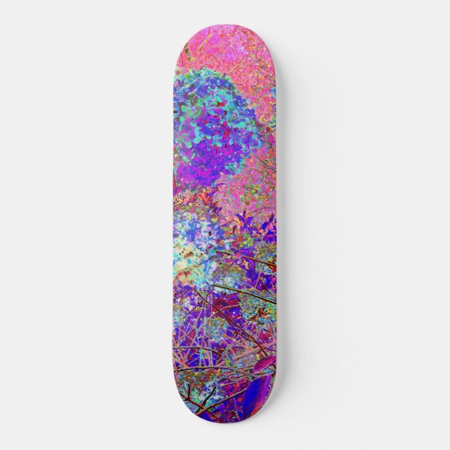 Skate Hortênsia Abstrata Roxa e Azul com Magenta (Frente)