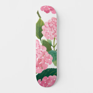 Skate Hortênsia Rosa Floral Costeira Aquarela