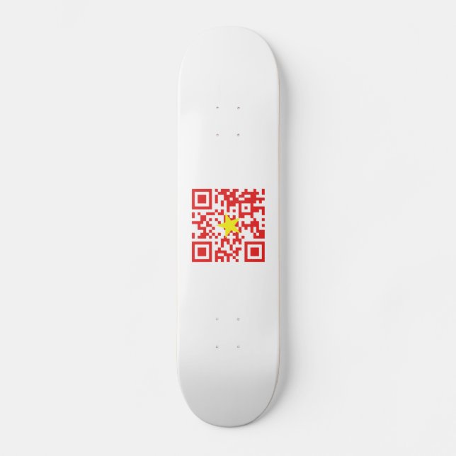 Skate I Love Vietnam (Tôi Yêu Viet Nam) Flag QR Code (Frente)