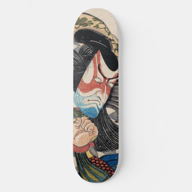 Skate Ichikawa Danjuro kabuki samurai ukiyo-e vintage (Frente)