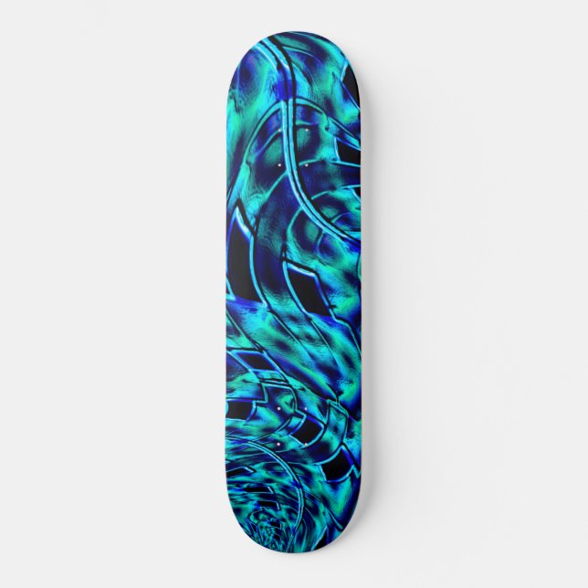 Skate Ilusão metálica e torta, imagem azul a verde (Frente)