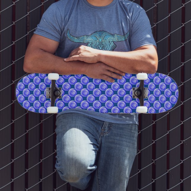 Skate Ilusões Espirais Azuis de Kenneth Yoncich (Ao ar livre 3)