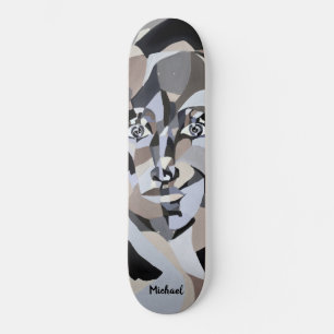 Skate Ilustração Androginosa com Tipografia