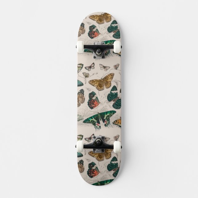 Skate Ilustração Antiga de Borboleta: 1820 Ourivesaria (Frente)