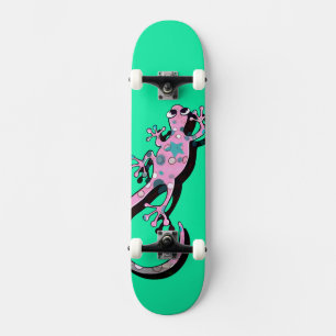 Skate Ilustração Colorida de Lagartixa Lagarto Minimal