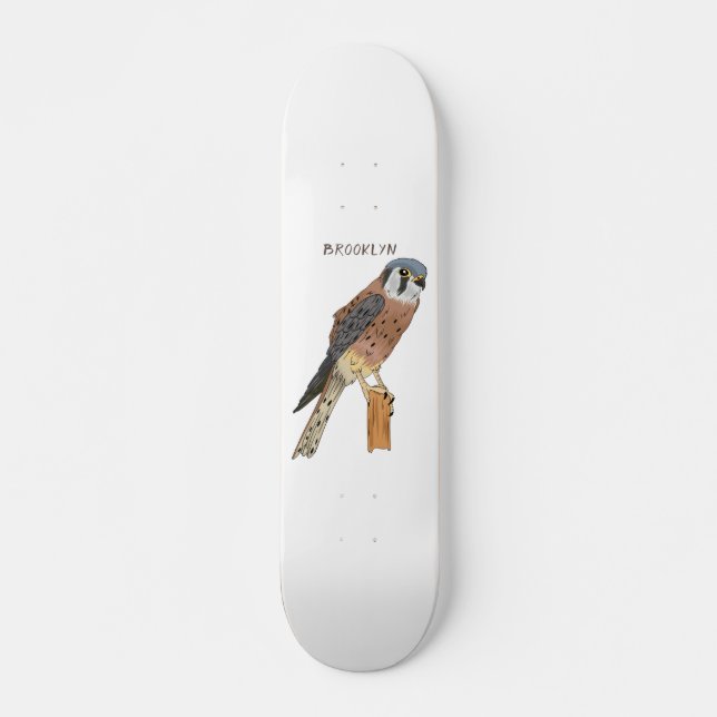 Skate Ilustração de ave do Kestrel Americano  (Frente)