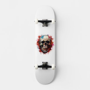 Skate Ilustração de Caveira Legal