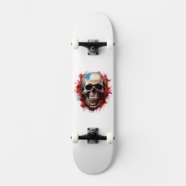 Skate Ilustração de Caveira Legal (Frente)
