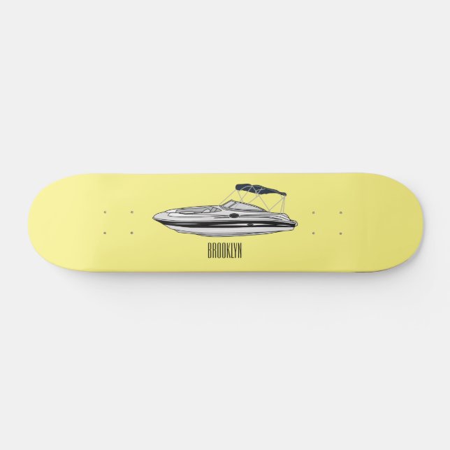Skate Ilustração de desenho animado a motor (Horz)