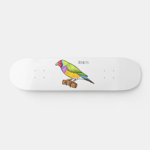 Skate Ilustração de desenho animado de ave-finch-gouldia