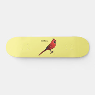 Skate ilustração de desenho animado de aves cardeal nort