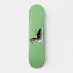 Skate ilustração de desenho animado de aves-cinzentas cr