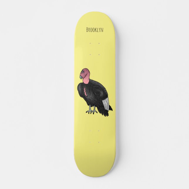 Skate Ilustração de desenho animado de aves condor da Ca (Frente)