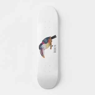 Skate Ilustração de desenho animado de aves do caracari 