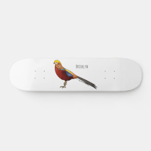 Skate ilustração de desenho animado de aves faisão do ou