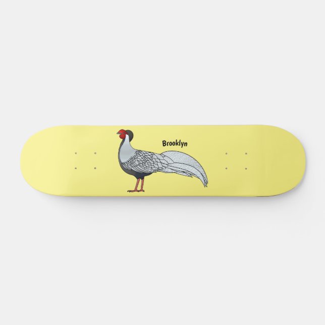 Skate Ilustração de desenho animado de aves faisão prate (Horz)