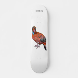 Skate Ilustração de desenho animado de aves tragopan de