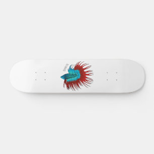 Skate Ilustração de desenho animado de betta-rabo-cruzad