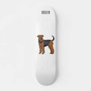 Skate Ilustração de desenho animado de cão Airedale terr