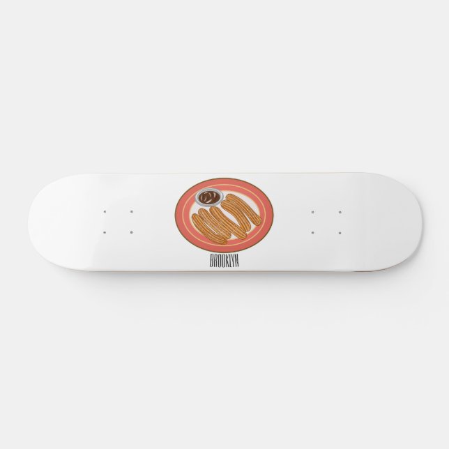 Skate Ilustração de desenho animado de Churro (Horz)