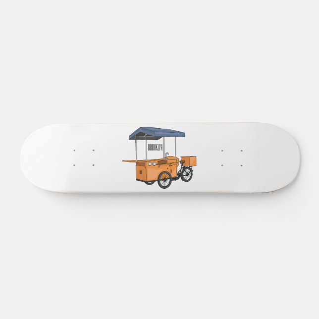 Skate Ilustração de desenho animado de comida de bicicle (Horz)