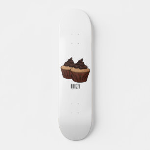 Skate ilustração de desenho animado de cupcake