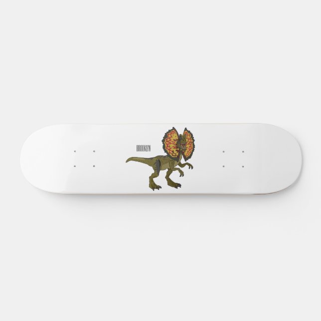 Skate Ilustração de desenho animado de Dilophosaurus (Horz)