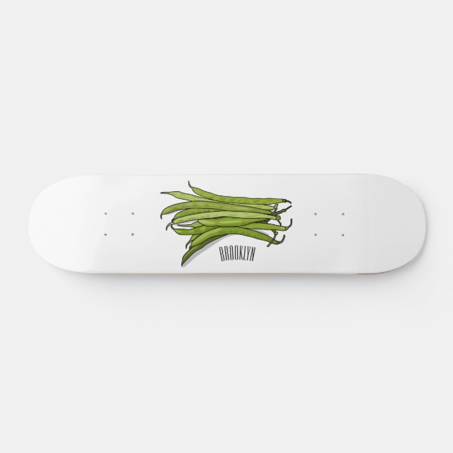 Skate Ilustração de desenho animado de feijão verde (Horz)