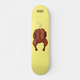 Skate Ilustração de desenho animado de frango assado