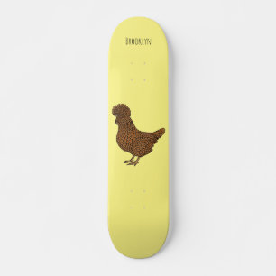 Skate Ilustração de desenho animado de frango polado Cha