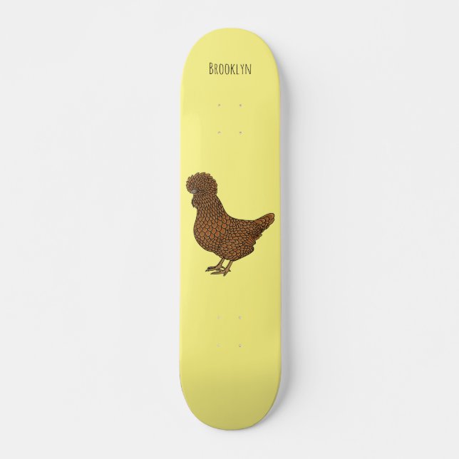 Skate Ilustração de desenho animado de frango polado Cha (Frente)