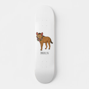 Skate Ilustração de desenho animado de Hyena e flores