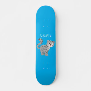 Skate Ilustração de desenho animado de leopardo-da-nev