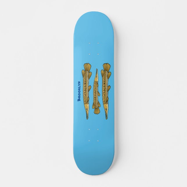Skate Ilustração de desenho animado de marisco de jacaré (Frente)