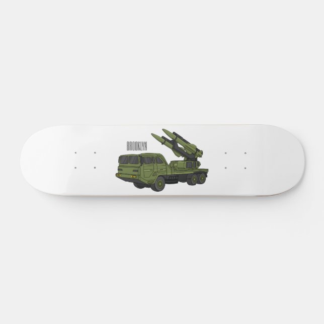 Skate Ilustração de desenho animado de mísseis militares (Horz)