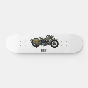 Skate Ilustração de desenho animado de motocicleta milit