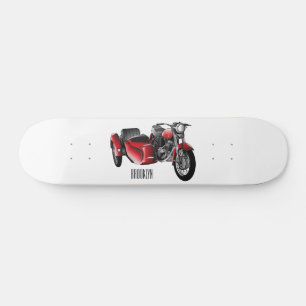 Skate Ilustração de desenho animado de motociclo Sidecar